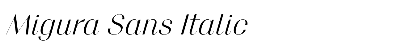 Migura Sans Italic